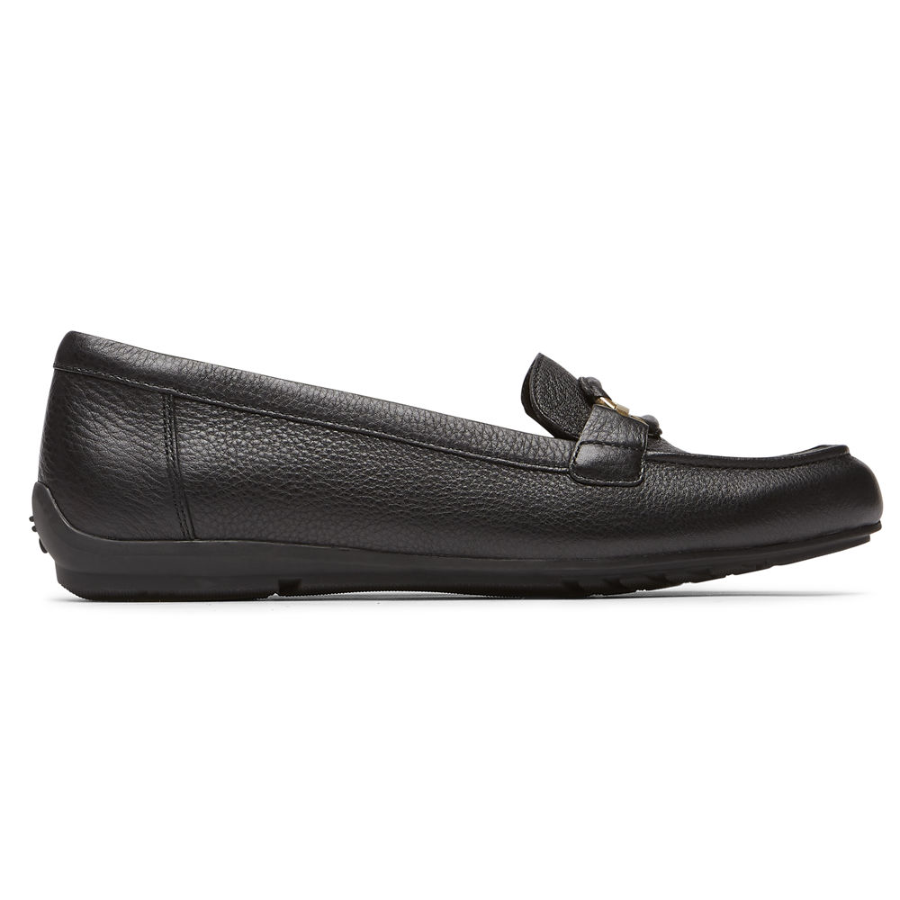 Rockport Womens Total Motion Circle Driver - Loafers Black - BOU857132